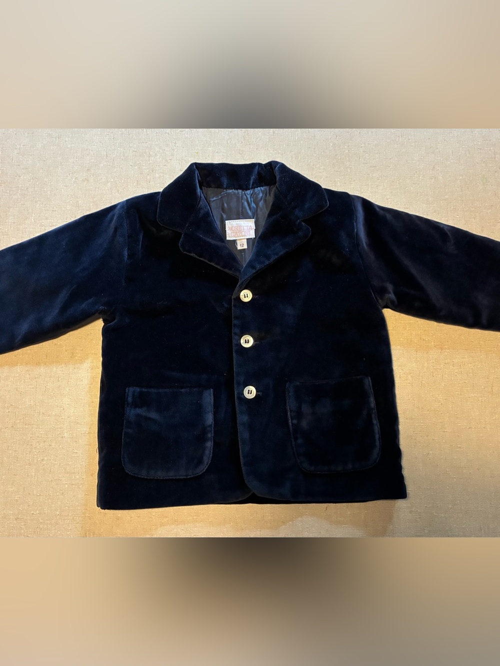 Kids Velvet Navy Blazer with Button Front from LORETTA CAPONI - extremely nice!